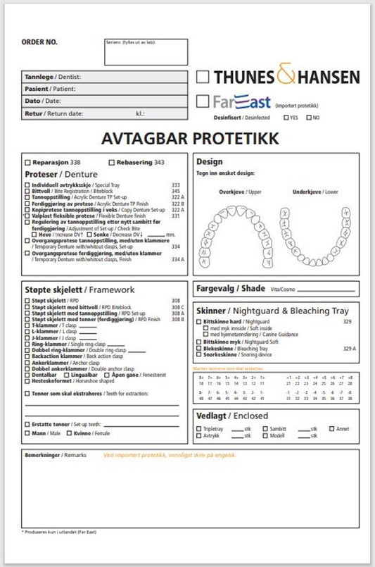 Ordreseddel Avtagbar (kr 0,- Fri frakt) (blokk av 25)
